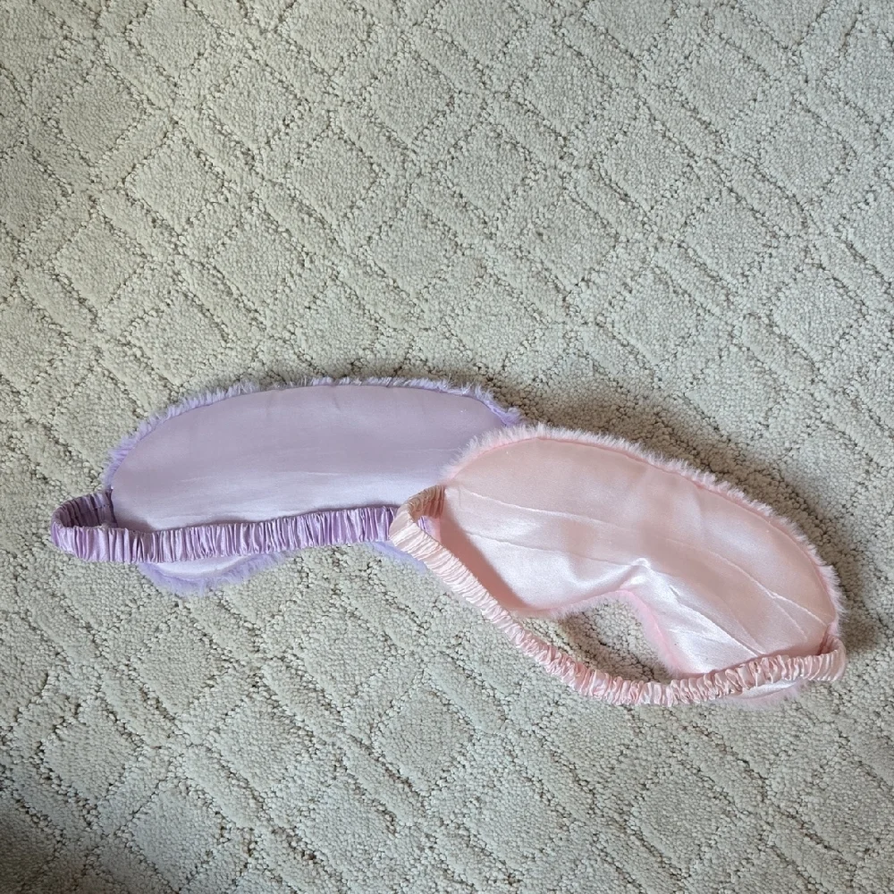 Fluffy Pink and Purple Kids Sleep Masks